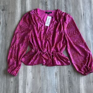 NWT Strut & Bolt Los Angeles Fuscia Metallic Dress Top Size Small